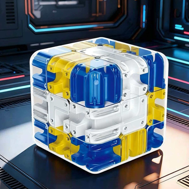 Brain Teaser Cube - Nowatorska Kostka Labirynt 3D z Kulką,