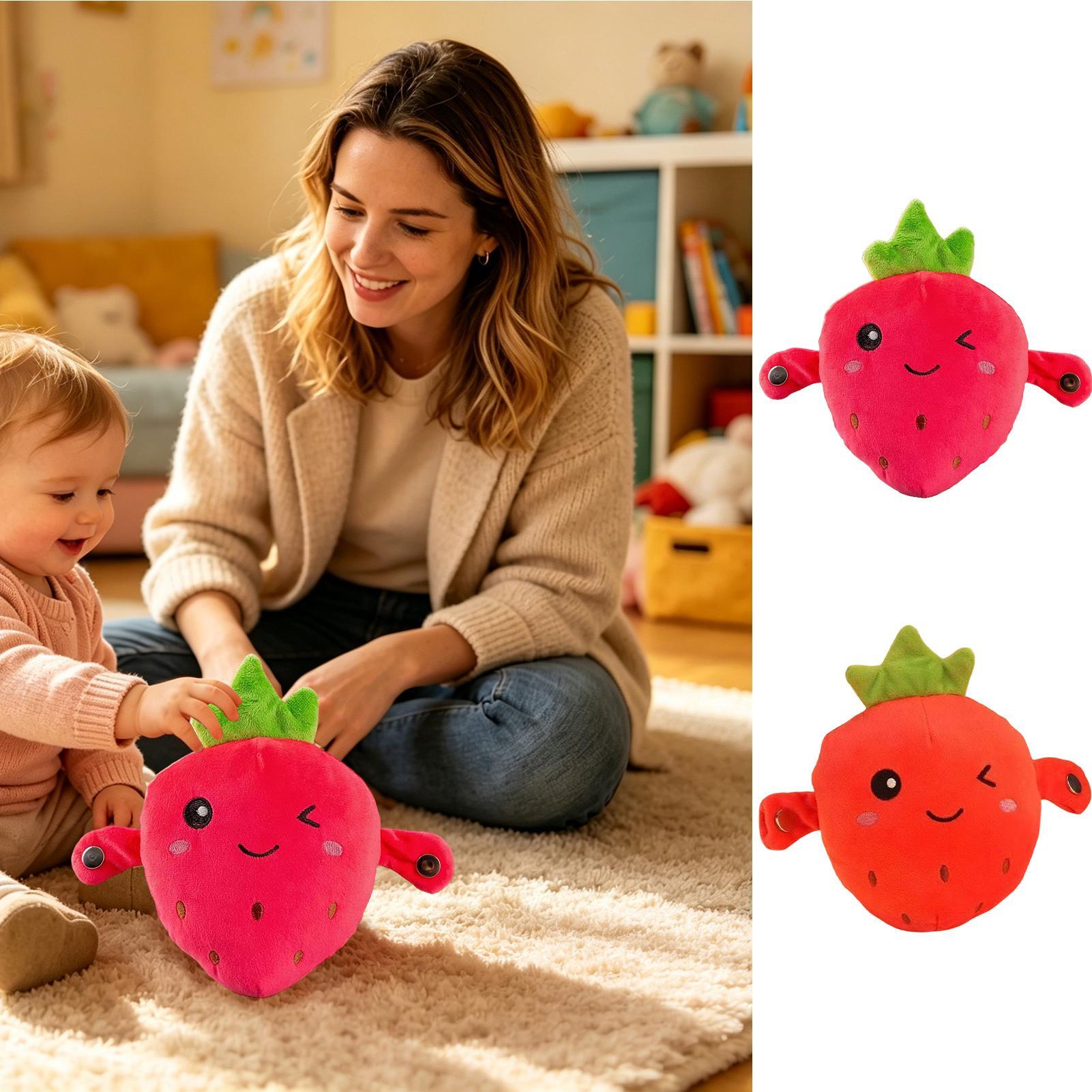 Kids Education Movies - Pluszowa truskawka do przytulania, edukacyjna, sensoryczna,