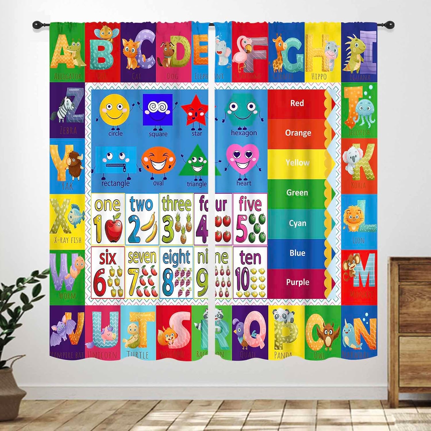 Abc Kids Early Education - Panele do zasłon z motywem liter