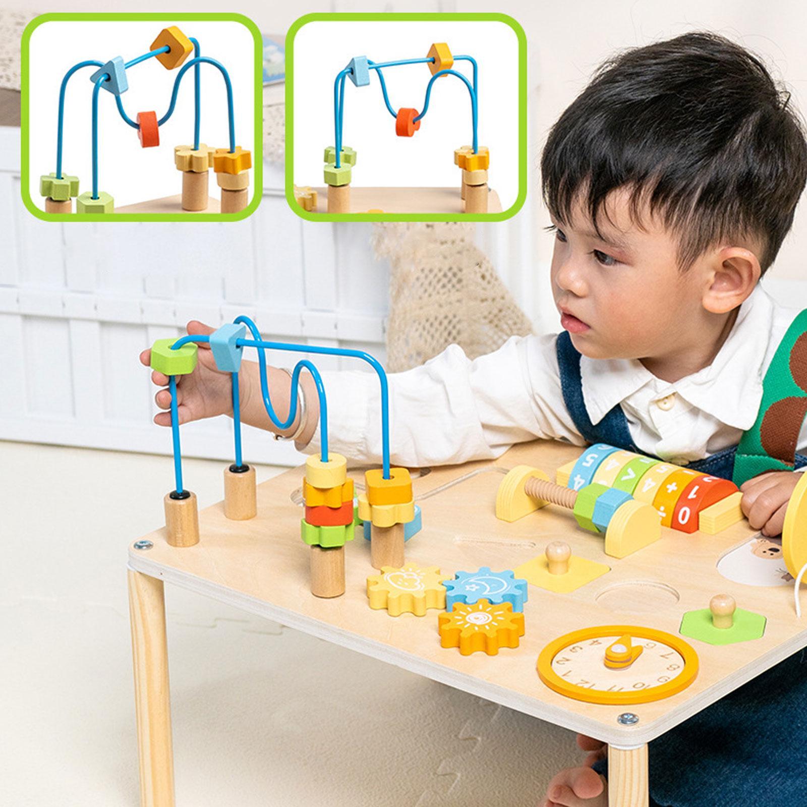 Kids Education Activities - Stolik edukacyjny z kołami zębatymi, klockami