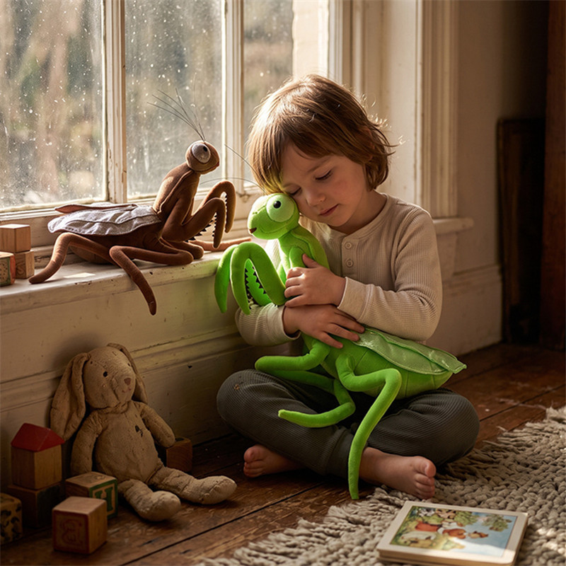 Kids Education Movies - Realistyczna pluszowa modliszka, miękka wypchana lalka