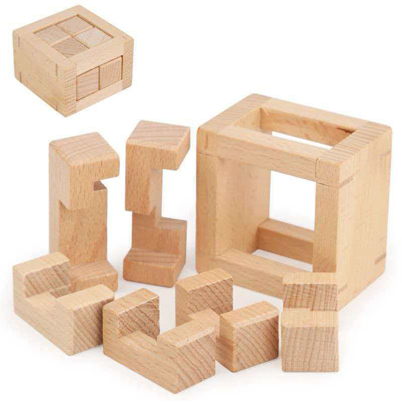 Brain Teaser Cube - YueYu II Drewniane Puzzle Rozwiązywane, Trudne