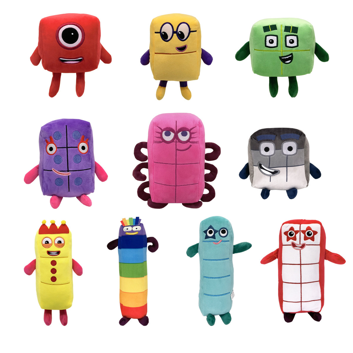 Kids Education Movies - 10 szt. Pluszowe zabawki z postaciami