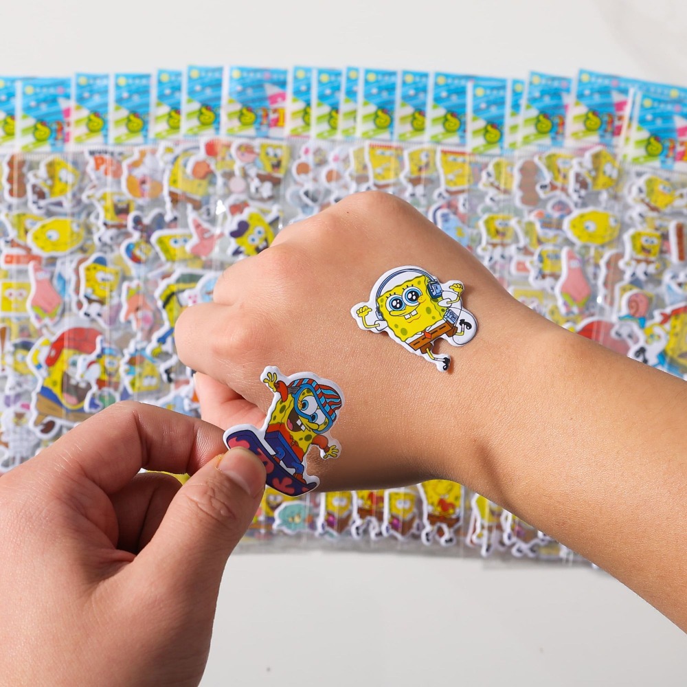 Kids Education Movies - 12-pakowe naklejki 3D SpongeBob - urocze