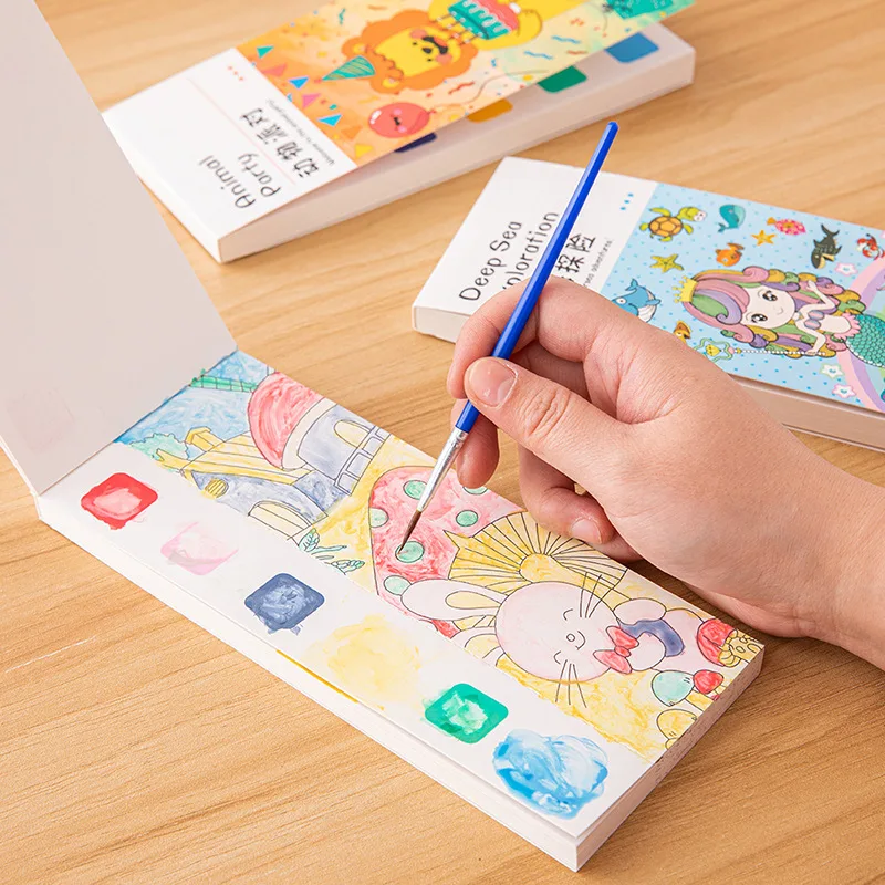 Kids Education Laptop - 20-stronicowy przenośny akwarela książka do malowania