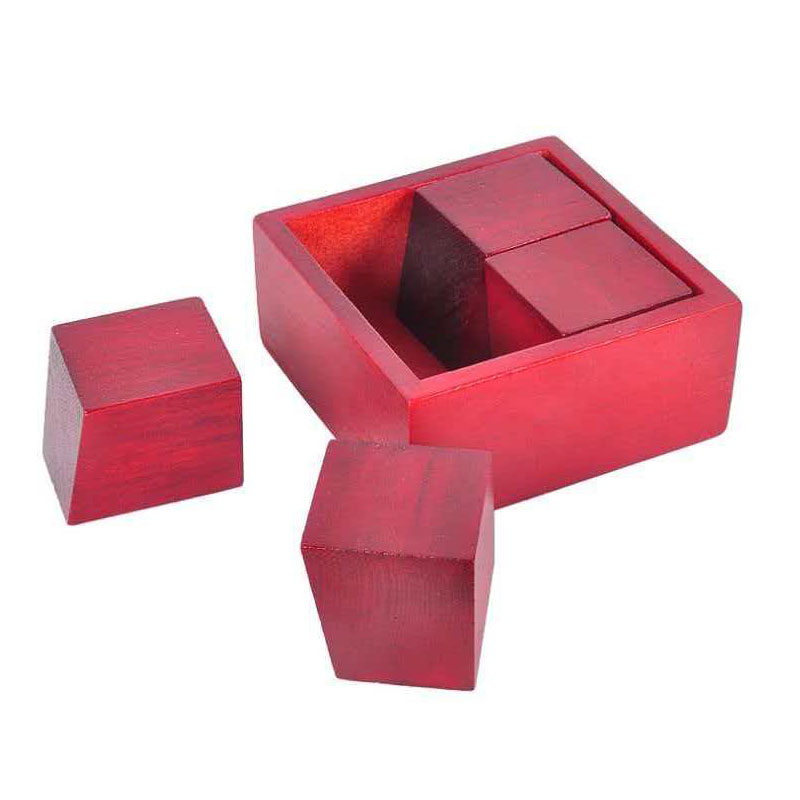 Brain Teaser Cube - Niemalmożliwa drewniana łamigłówka logiczna w pudełku,