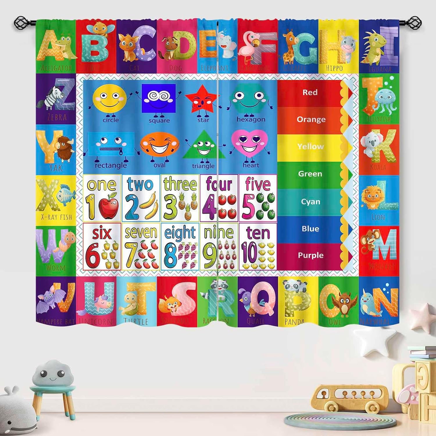 Panele do zasłon z motywem lit – Abc Kids Early Education recenzja i cena